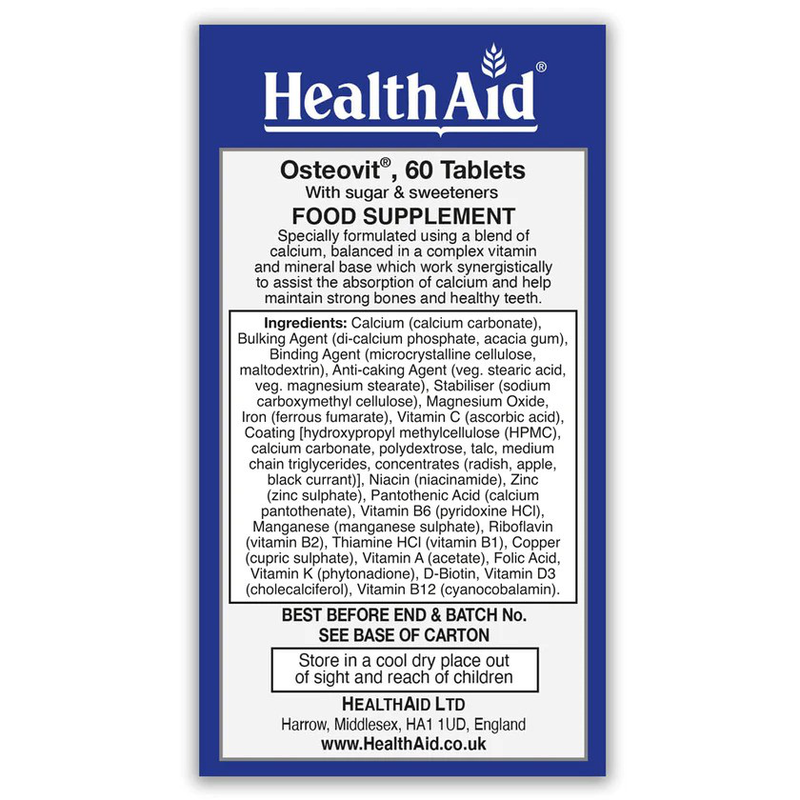 Health aid osteovit x 60 tablets -supports strong bones & healthy teeth, , medium-null