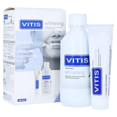 Vitis whitening pack, contains whitening mouthwash and toothpaste, , medium
