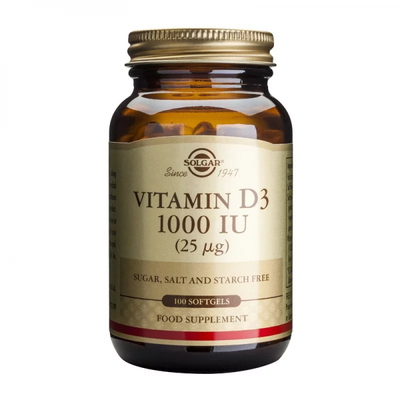 Solgar vitamin d3 1000iu x 100 softgels - maintains healthy bones & teeth, , medium