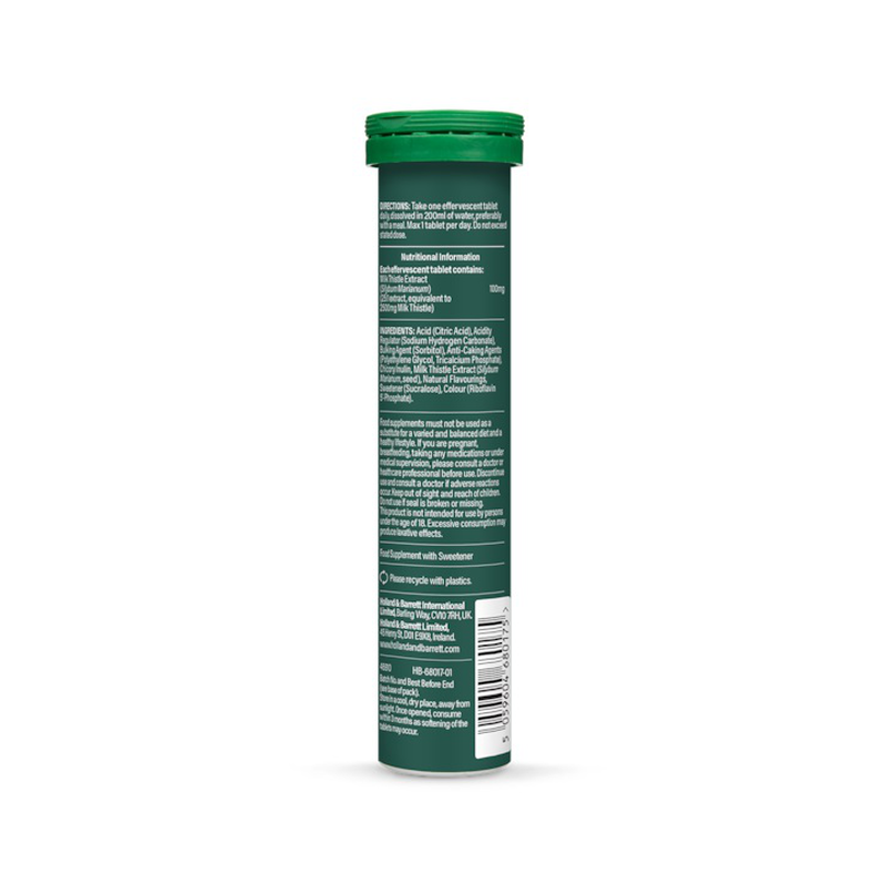 Holland & barrett effervescent milk thistle extract 100mg tropical flavour 20 tablets-null