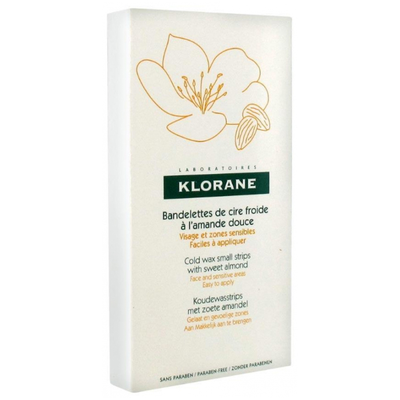 Klorane hair removal cold wax small strips with sweet almond face & sensitive areas 6τμχ, , medium