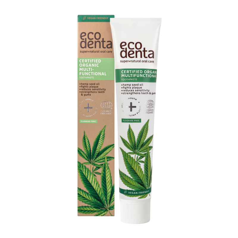 Ecodenta certified organic multifunctional toothpaste with hemp seed oil 75ml, , medium-null