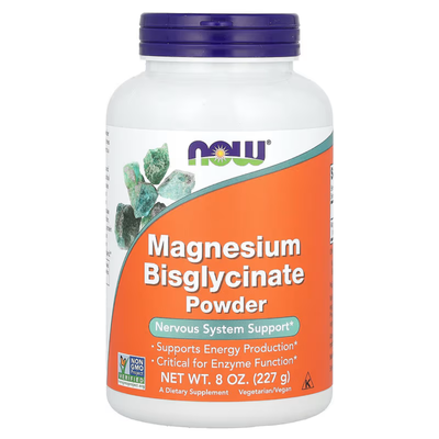 Now foods, magnesium bisglycinate powder, 8 oz (227 g), , medium