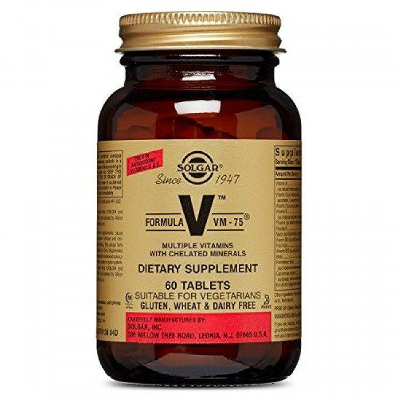 Solgar formula vm-75 multivitamins with chelated minerals x 60 tablets, , medium image number null