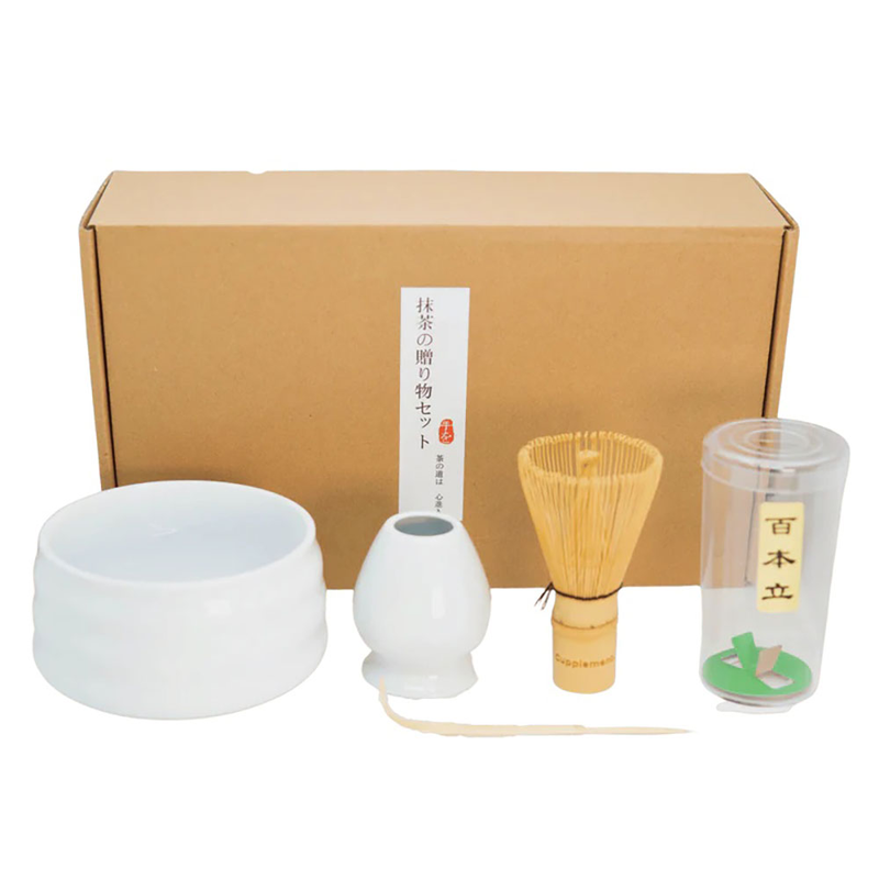 Cupplement, 4 piece matcha accessories set, white, , medium-null