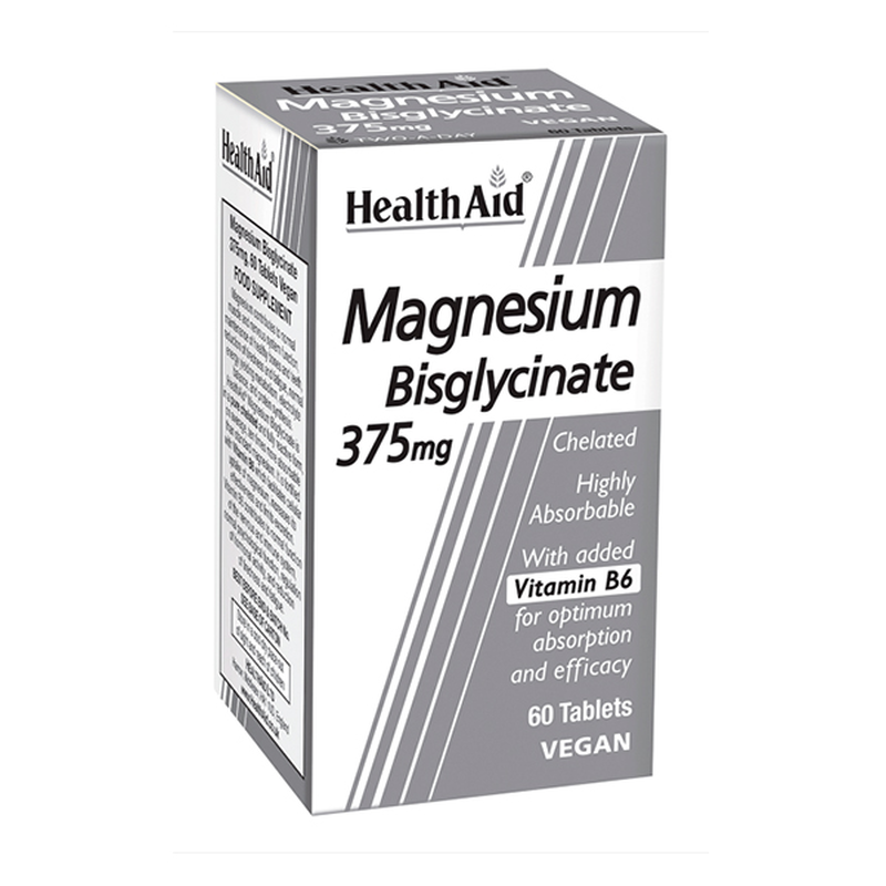 Health aid bisglycinate&nbsp;magnesium 375mg vegan 60 &tau;&alpha;&mu;&pi;&lambda;έ&tau;&epsilon;&sigmaf;, , medium-null