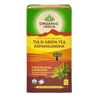 Organic india - ashwagandha tulsi green tea - 25 infusion bags, , medium