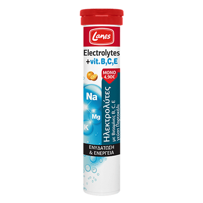 Lanes electrolytes& vitamins b,c,e. For hydration& energy, 20 effervescent tablets with orange flavor, , medium