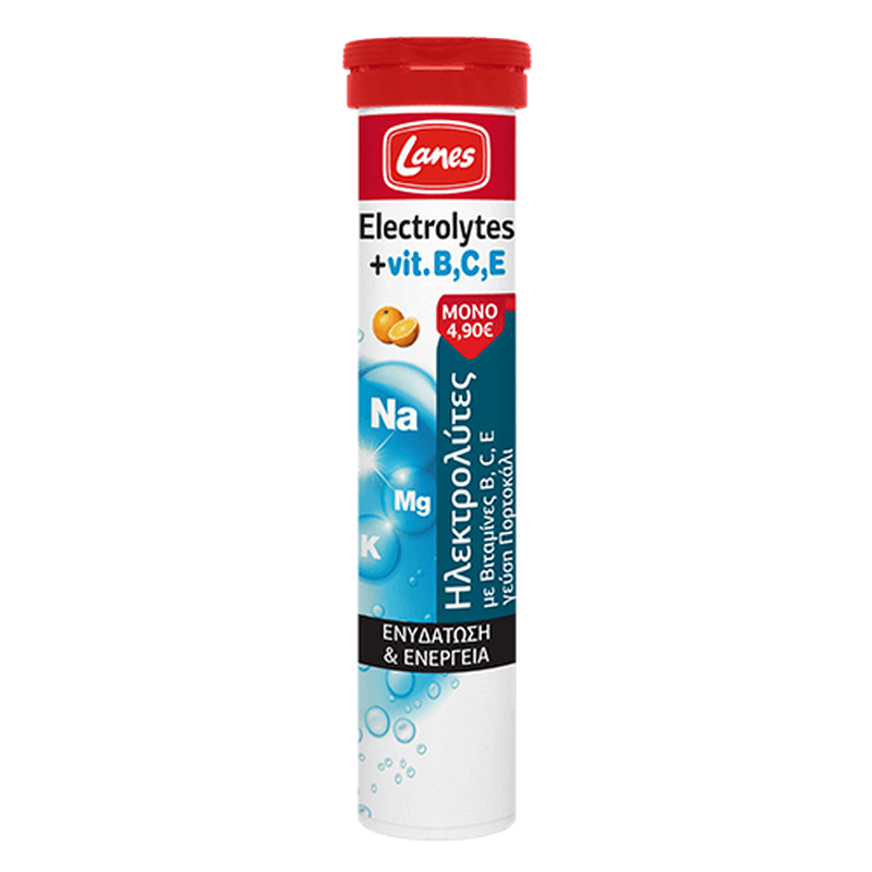 Product image: Lanes electrolytes& vitamins b,c,e. For hydration& energy, 20 effervescent tablets with orange flavor, , medium-null