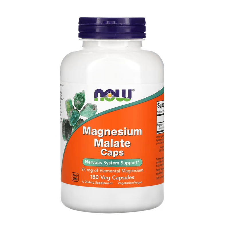 Now foods, magnesium malate caps, 95 mg, 180 veg capsules, , medium-null