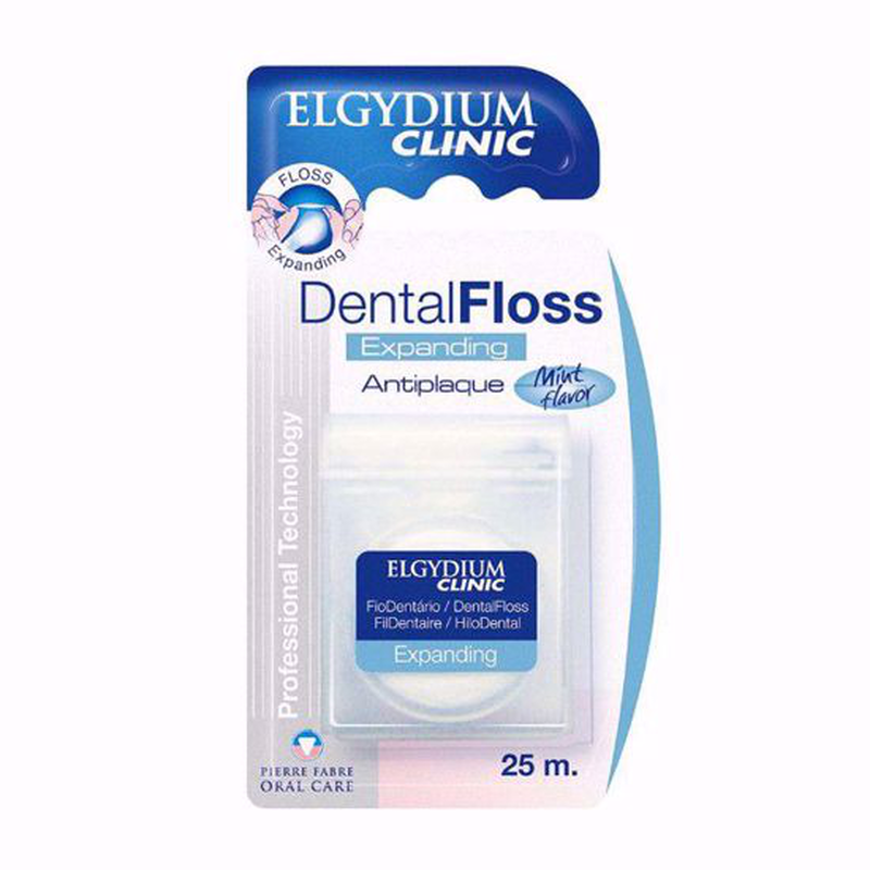 Elgydium dental floss expanding, anti-plaque mint flavor 25m, , medium-null