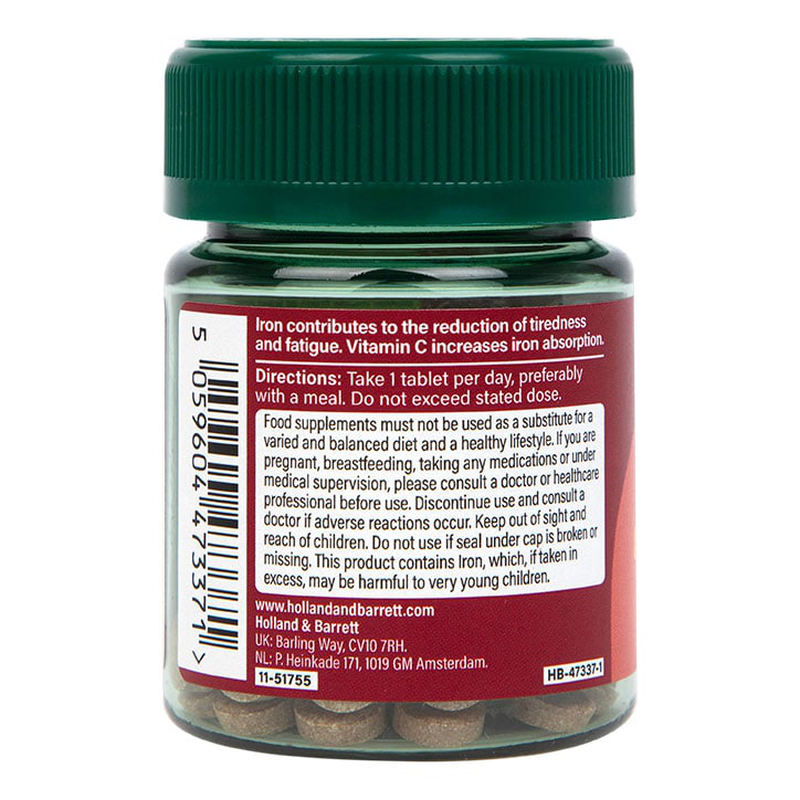 Holland & barrett iron & vitamin c 14mg 30 tablets-null
