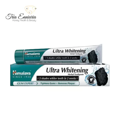 Ultra whitening herbal toothpaste, 75 ml, himalaya, , medium