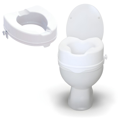 Raised toilet seat with locking system, , medium