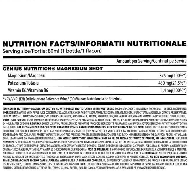 Product image: Magnesium shot 80ml, Genius nutrition, , medium-null