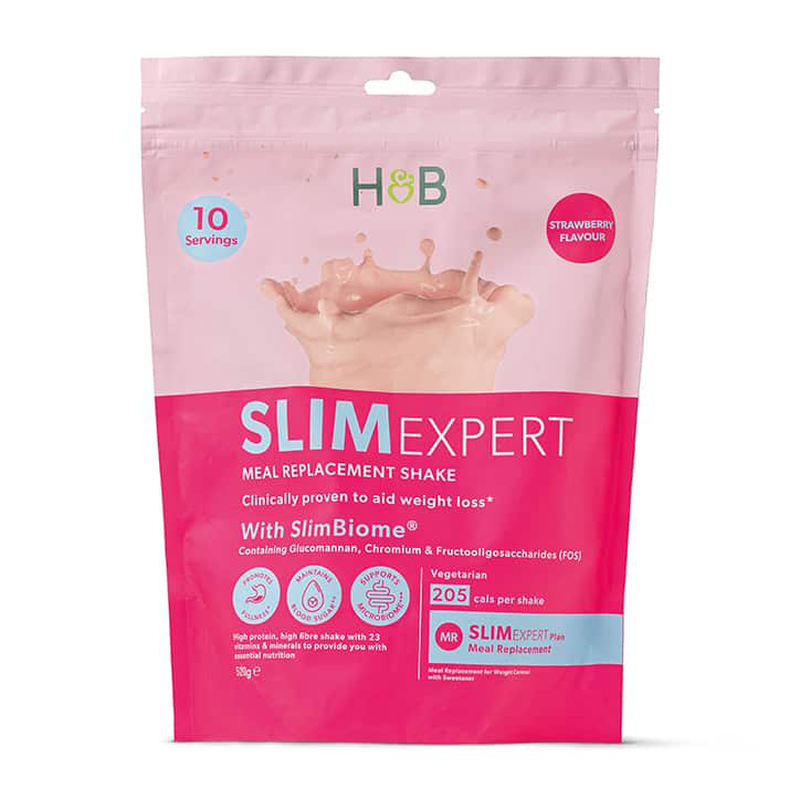 Holland & barrett slimexpert meal replacement shake strawberry flavour 520g-null