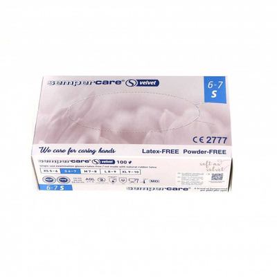 Sempercare nitrile velvet gloves 6-7 small 100pieces, , medium