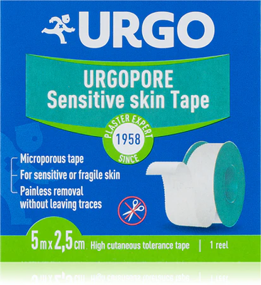 Urgo urgopore sensitive skin, tape, 5mx2,5cm, , medium