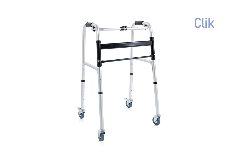 Folding walker with 4 swivelling castors rp741, , medium-null