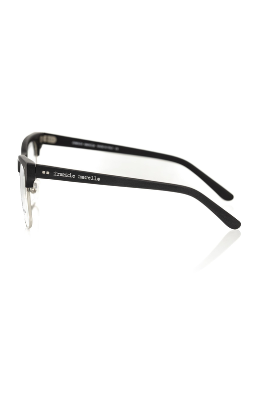 Black metallic men's eyeglass frame-null