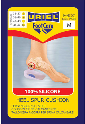 Uriel foot care 100% silicone heel spur cushion 307 medium one pair, , medium