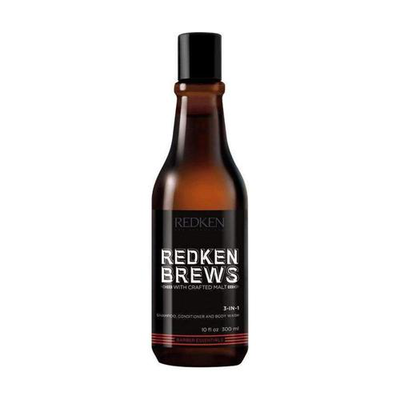 Redken  brews 3-in-1 shampoo ,conditioner & shower gell 300ml, , medium