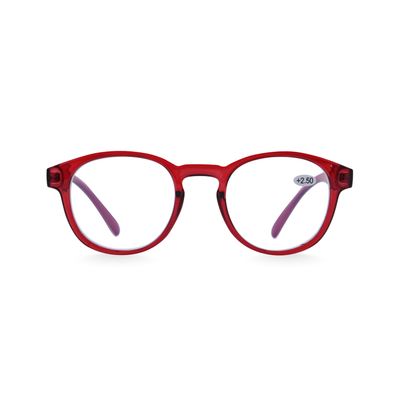 OJO reading glasses clear red round with uv420 blue block lenses 2.5, , medium image number null