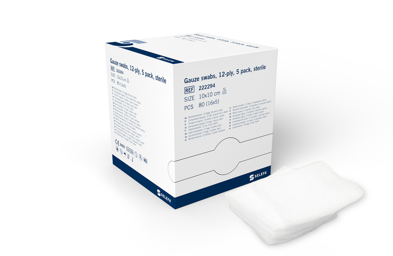 Sterile swabs 12ply gauzes 10x10cm x 25, , medium-null