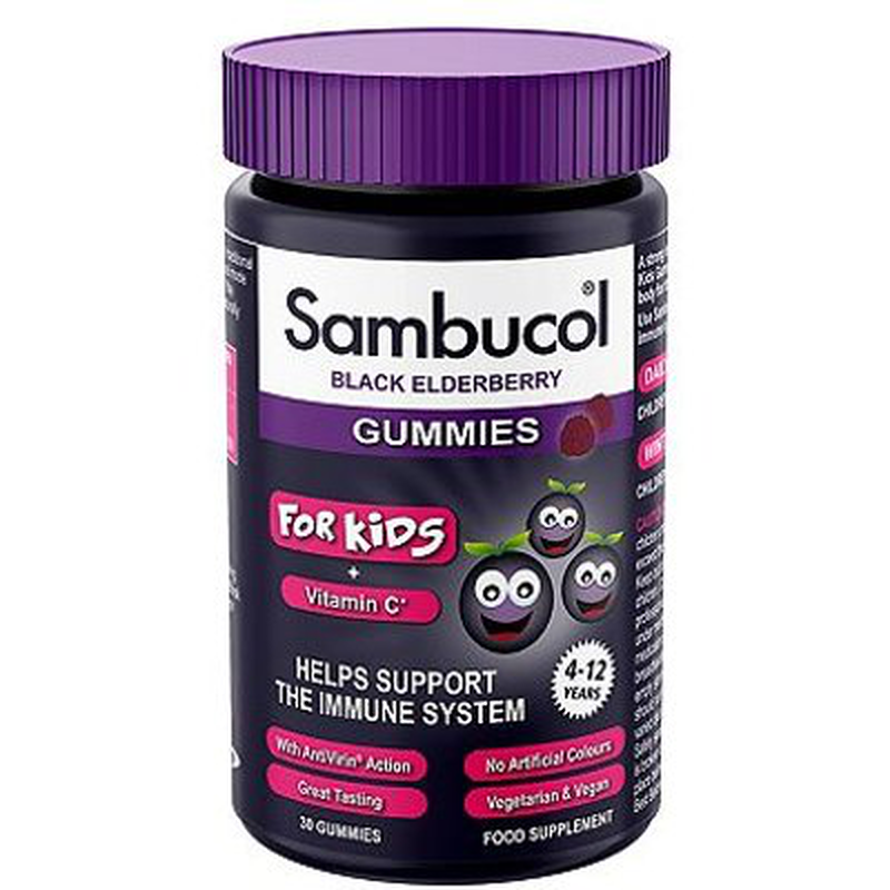 Sambucol black elderberry gummies for kids – 30 gummies, , medium-null