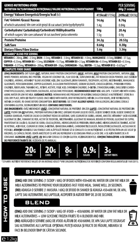 Ifood 1200g/20serv, Genius nutrition-null