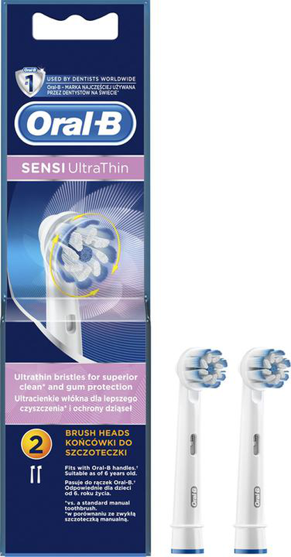 Oral b sensitive refills (2) pl, toothbrush, , medium-null