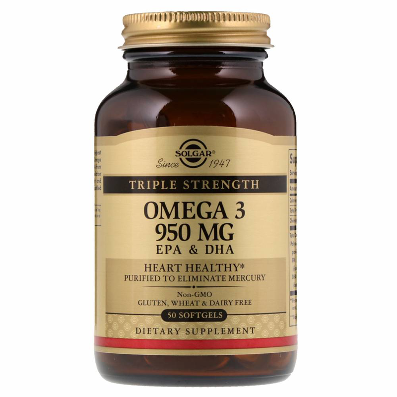 Solgar omega 3 950 mg epa & dha x 50 softgels - triple strength - for a healthy heart, vision and brain function, , medium-null