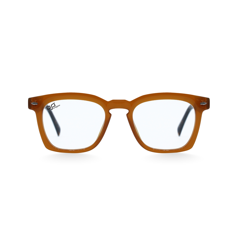 OJO personal style square handmade tea frame and shell tea temples with demo lenses, , medium image number null