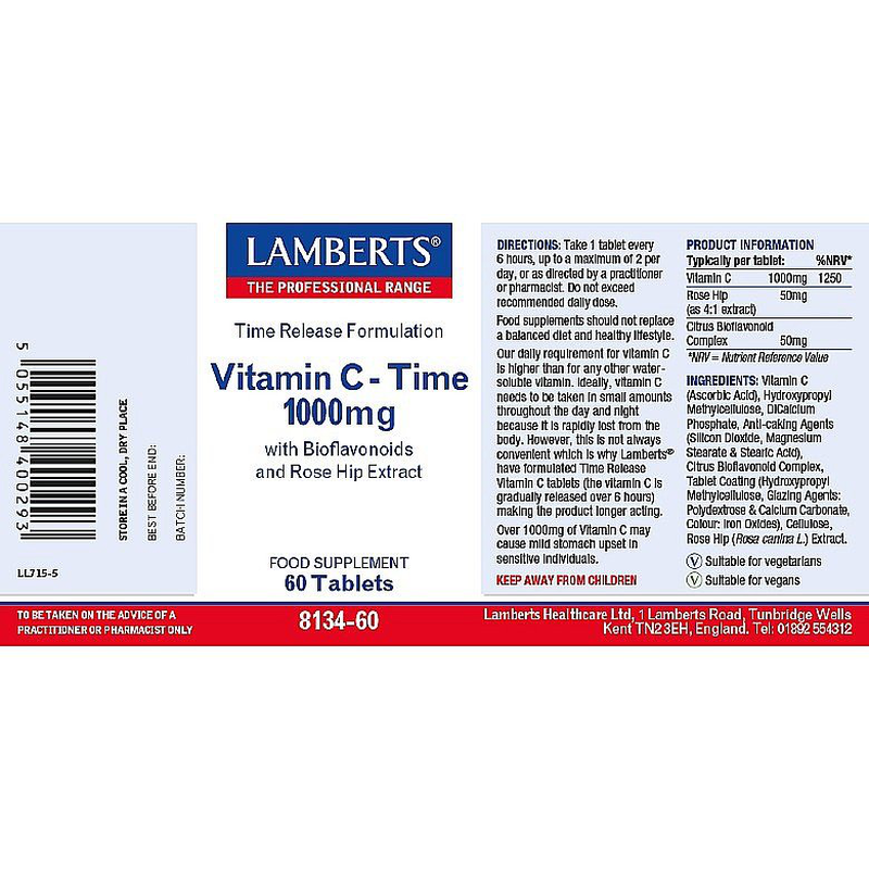 Lamberts vitamin c time release 1000mg x 30 tablets, , medium-null