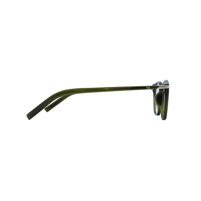 OJO personal style square handmade green frame and green gold temples with demo len, , medium image number null