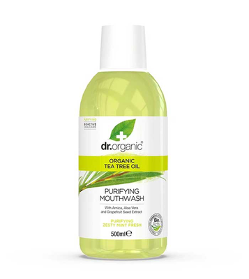 Dr. Organic tea tree mouthwash 500ml, , medium
