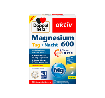 Doppelherz magnesium day & night 600mg 30 capsules, , medium