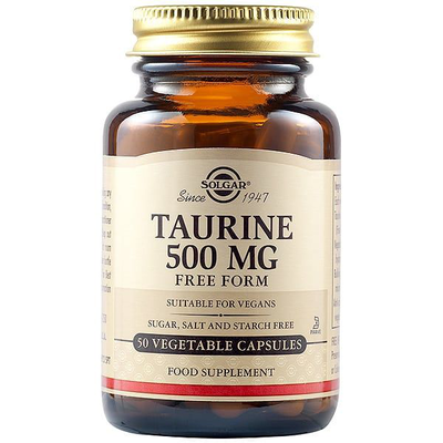 Solgar taurine 500mg x 50 capsules - antioxidant, neuro & cardio support