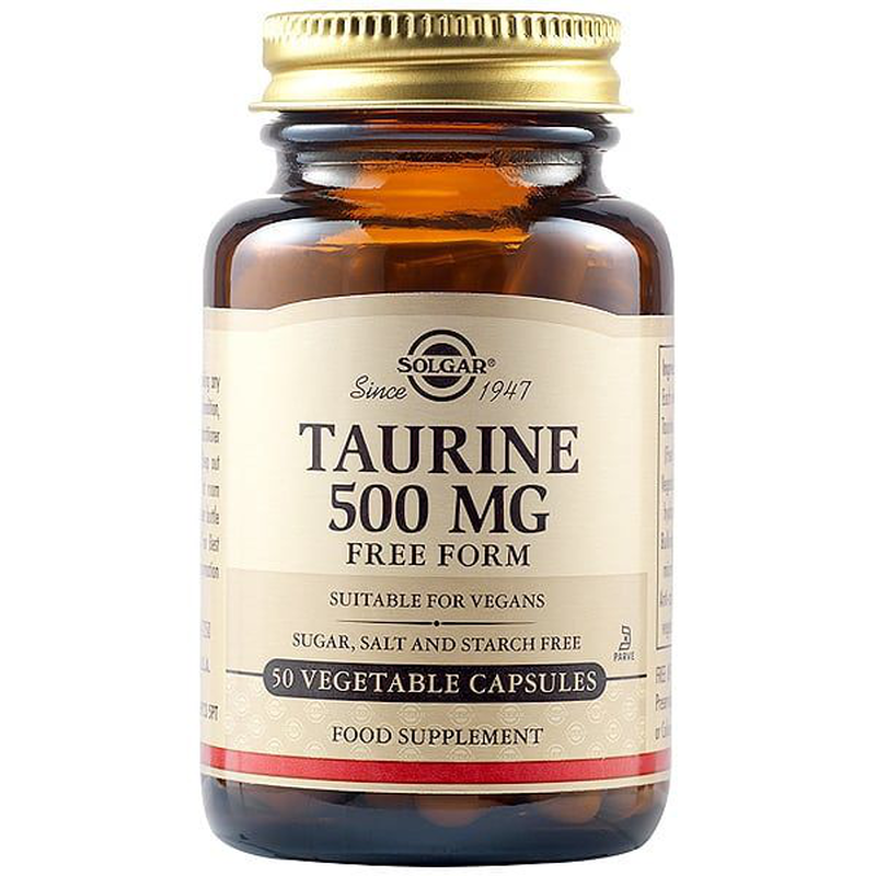 Solgar taurine 500mg x 50 capsules - antioxidant, neuro & cardio support, , medium image number null
