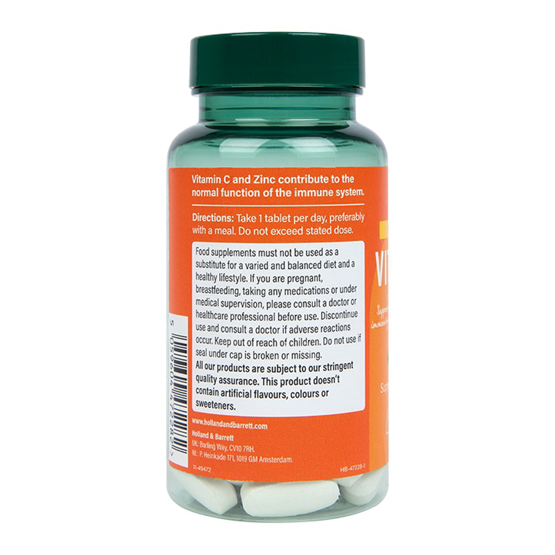 Holland & barrett vitamin c & zinc 60 tablets-null