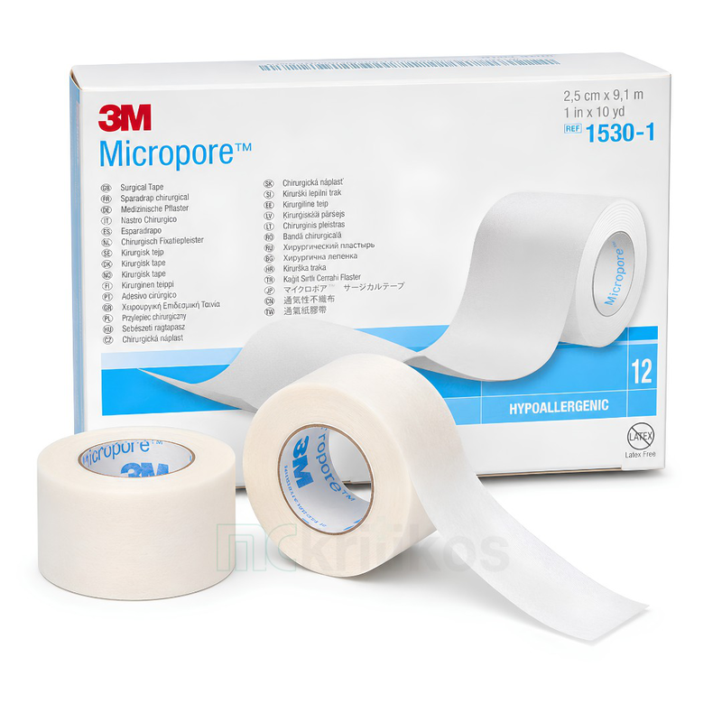 3m micropore surgical tape 2,5cm x 9,1m (12pcs), , medium-null