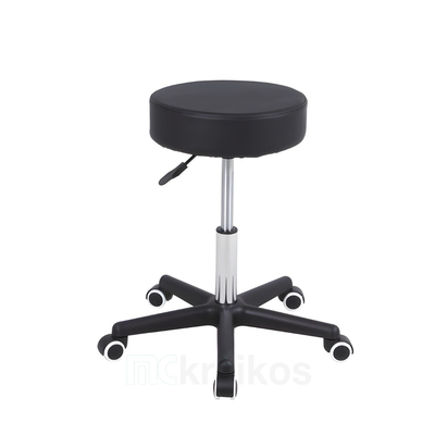 Medical adjustable stool with wheels – black, , medium