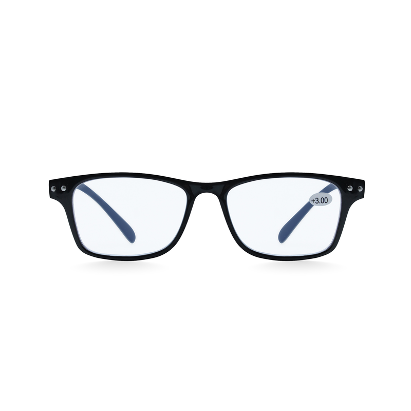 OJO reading glasses shine black square with uv420 blue block lenses 3.0, , medium image number null