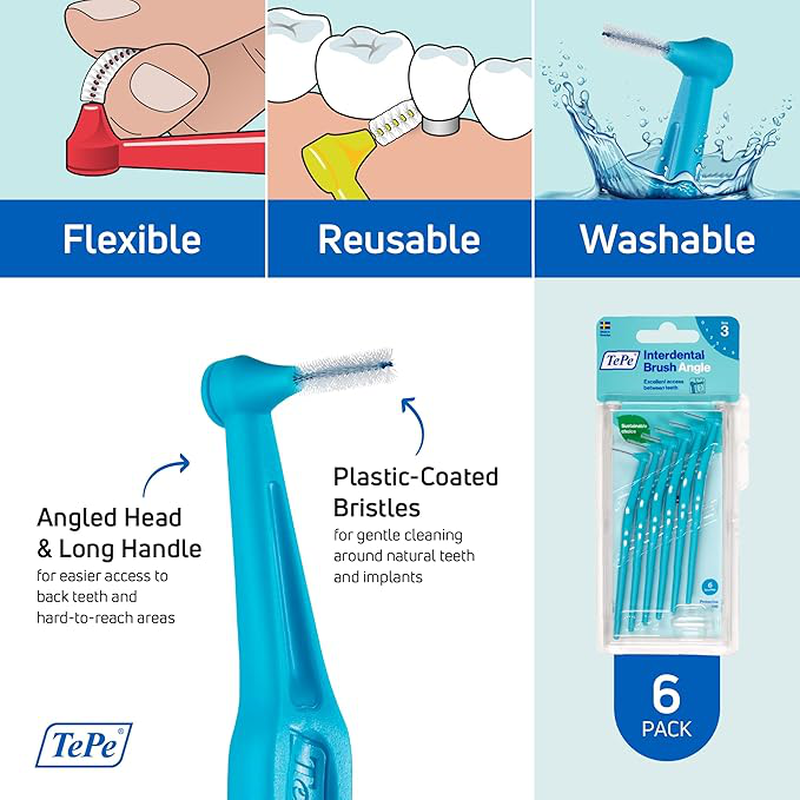 Tepe interdental blue brushes angle 0.6mm x 6 pieces, , medium image number null