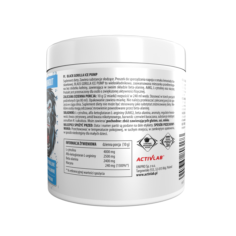 Activelab black corilla ice preworkout green apple 300g, , medium-null