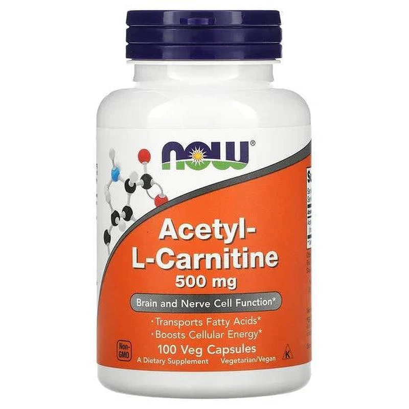 Now foods, acetyl-l-carnitine, 500 mg, 100 veg capsules, , medium-null