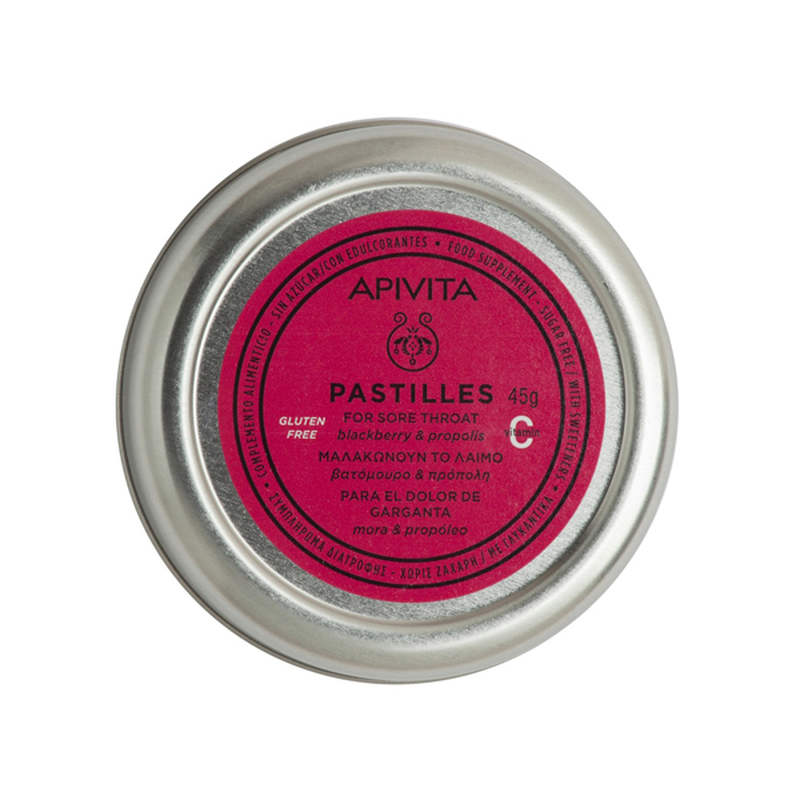 Apivita pastilles for sore throat blackberry and propolis 45 g, , medium-null