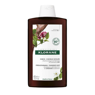 Klorane strength - thinning hair loss shampoo with quinine & organic edelweiss 400ml, , medium