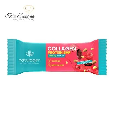 Collagen protein bar with 5000 mg collagen and raspberry, 36 g, naturagen, , medium
