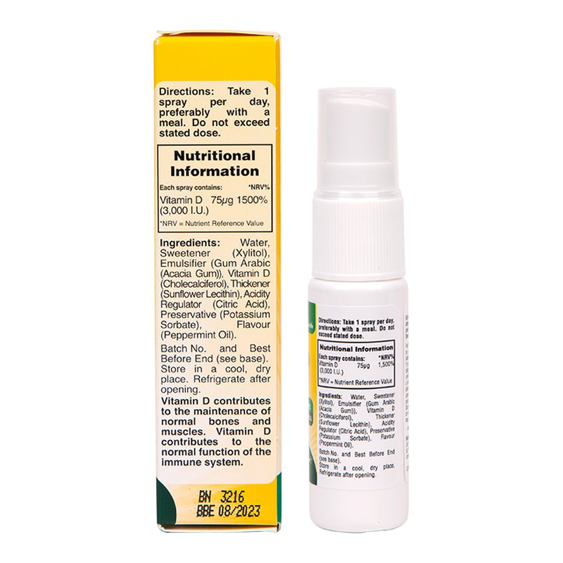 Holland & barrett vitamin d spray 3000 i.u. 75ug 15ml-null